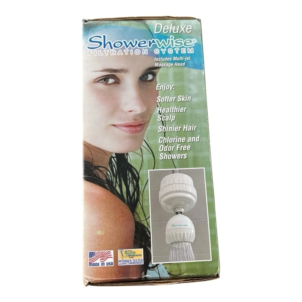 Deluxe Showerwise Filtration System 1195 Reduces Chlorine Massage Showerhead New